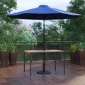 Flash Furniture Faux Teak 30 x 48 Patio Table-Navy Umbrella & Base XU-DG-UH3048-UB19BNV-GG